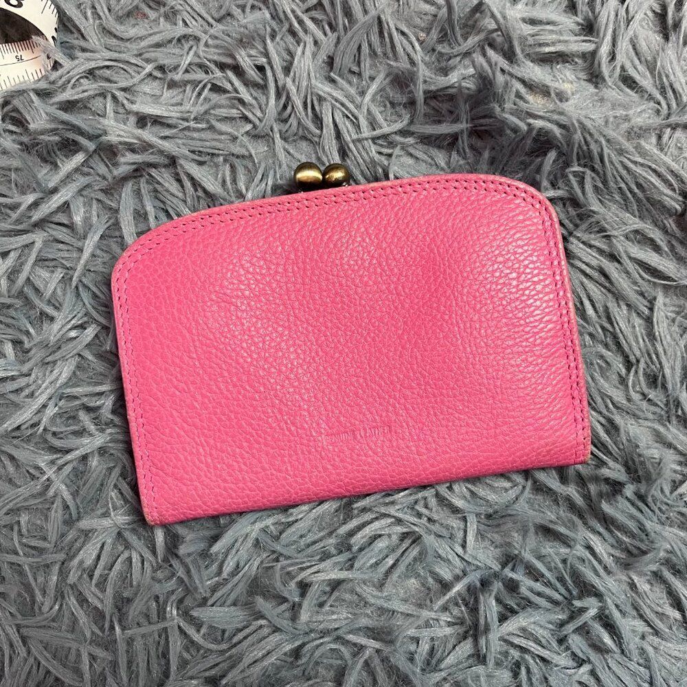 Vintage Genuine Leather Pink Wallet - Picture 1 of 6
